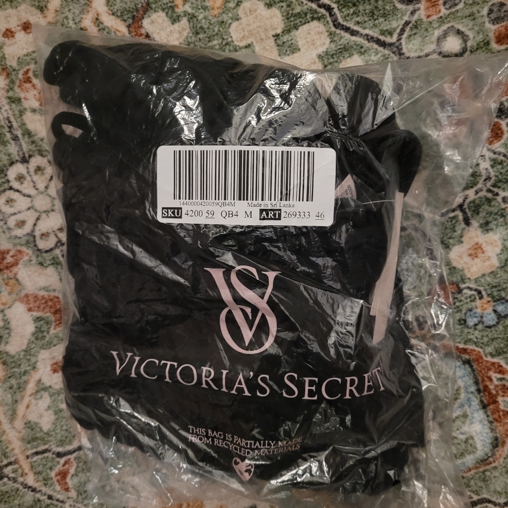 Victorias Secret Ribbed Modal Velvet-Trim Long Slip Dress - Picture 2 of 3
